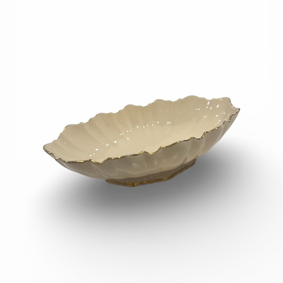 Lenox Other - Lenox Symphony 24k Gold Trim Oval Scallop Footed Serving Bowl
